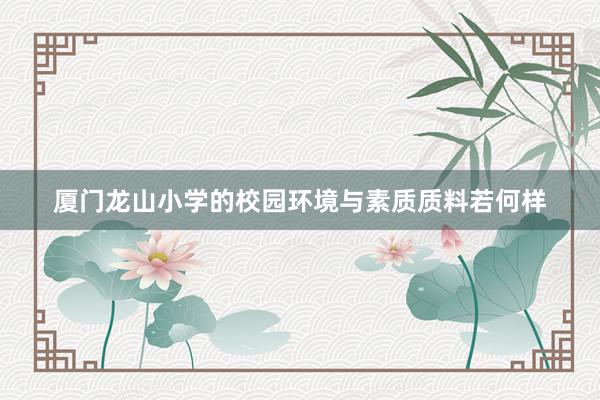 厦门龙山小学的校园环境与素质质料若何样